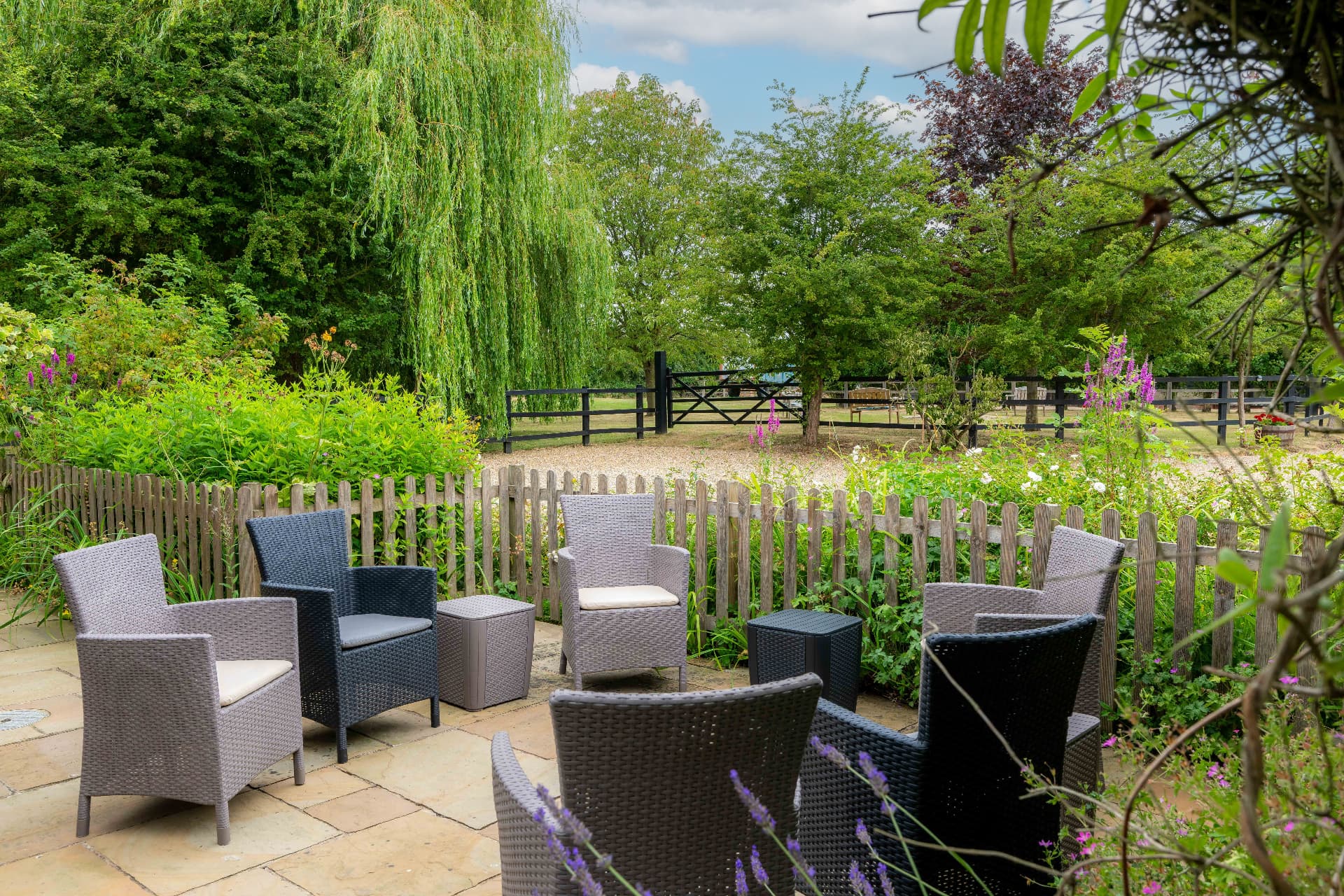 Potash Barns, Brundish (garden terrace)
