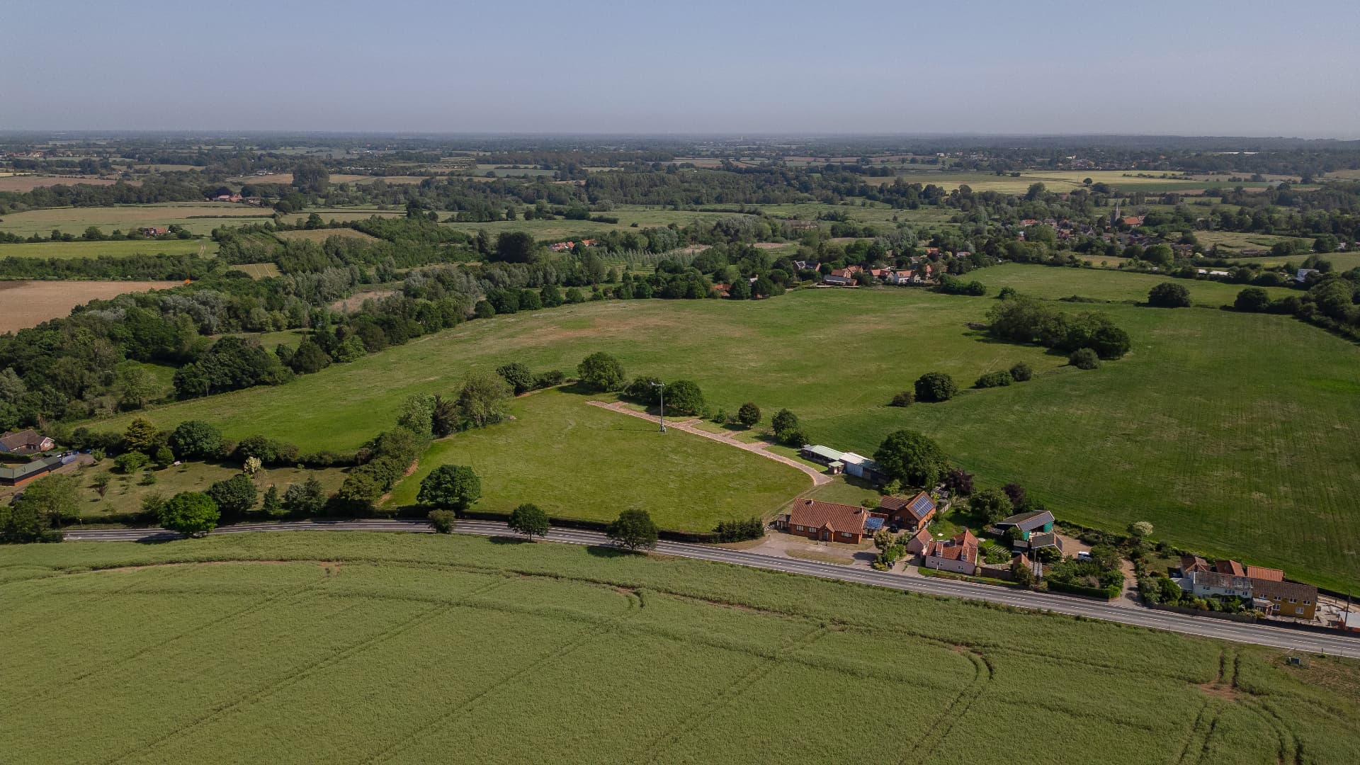 Golden Acres, Middleton (drone view over the countryside)